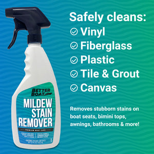 mold and mildew stain remover for vinyl plastic tile grout and canvas