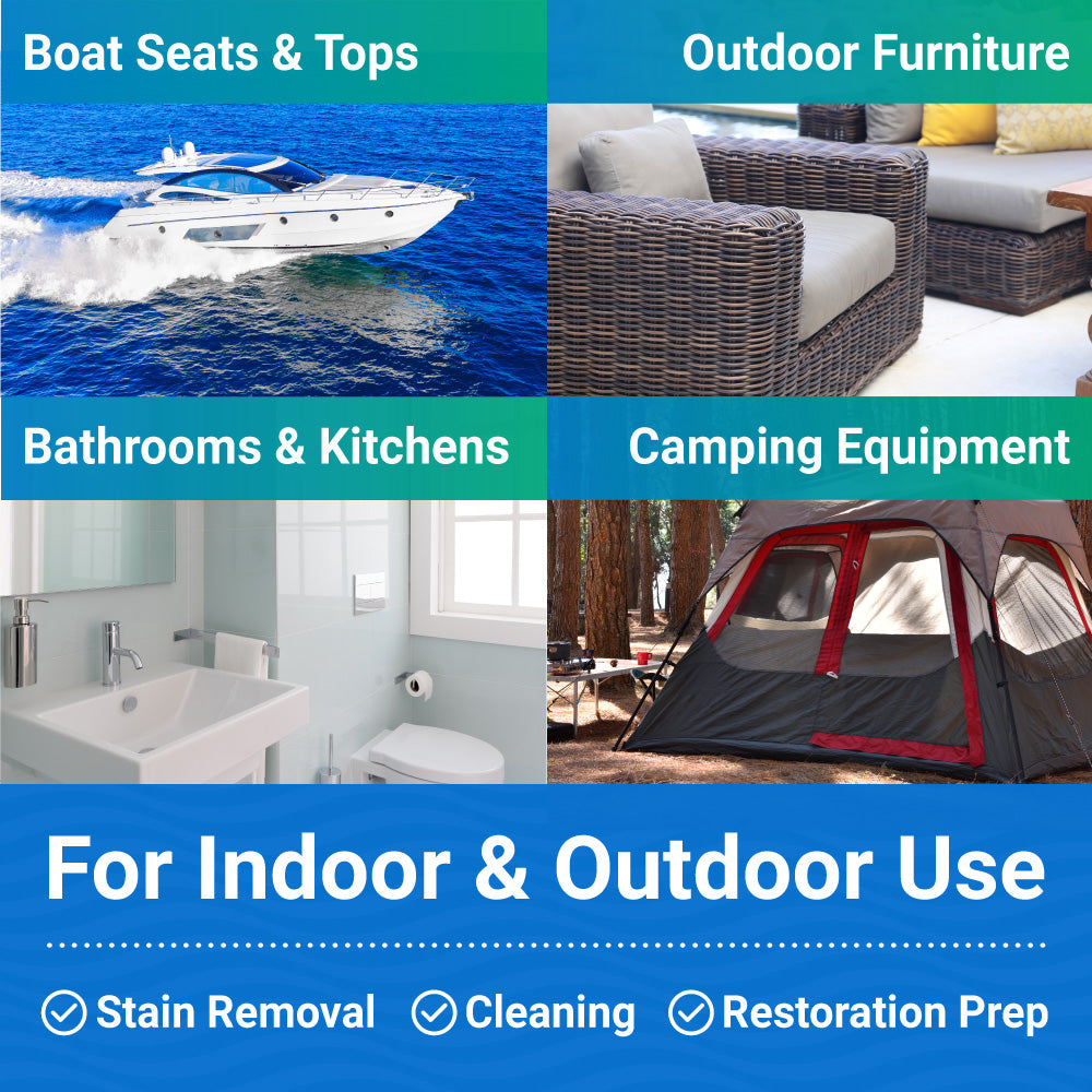 Mildew Stains on boat and patio furniture and tents