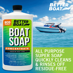 Premium Boat Soap Concentrate quickly cleans boat