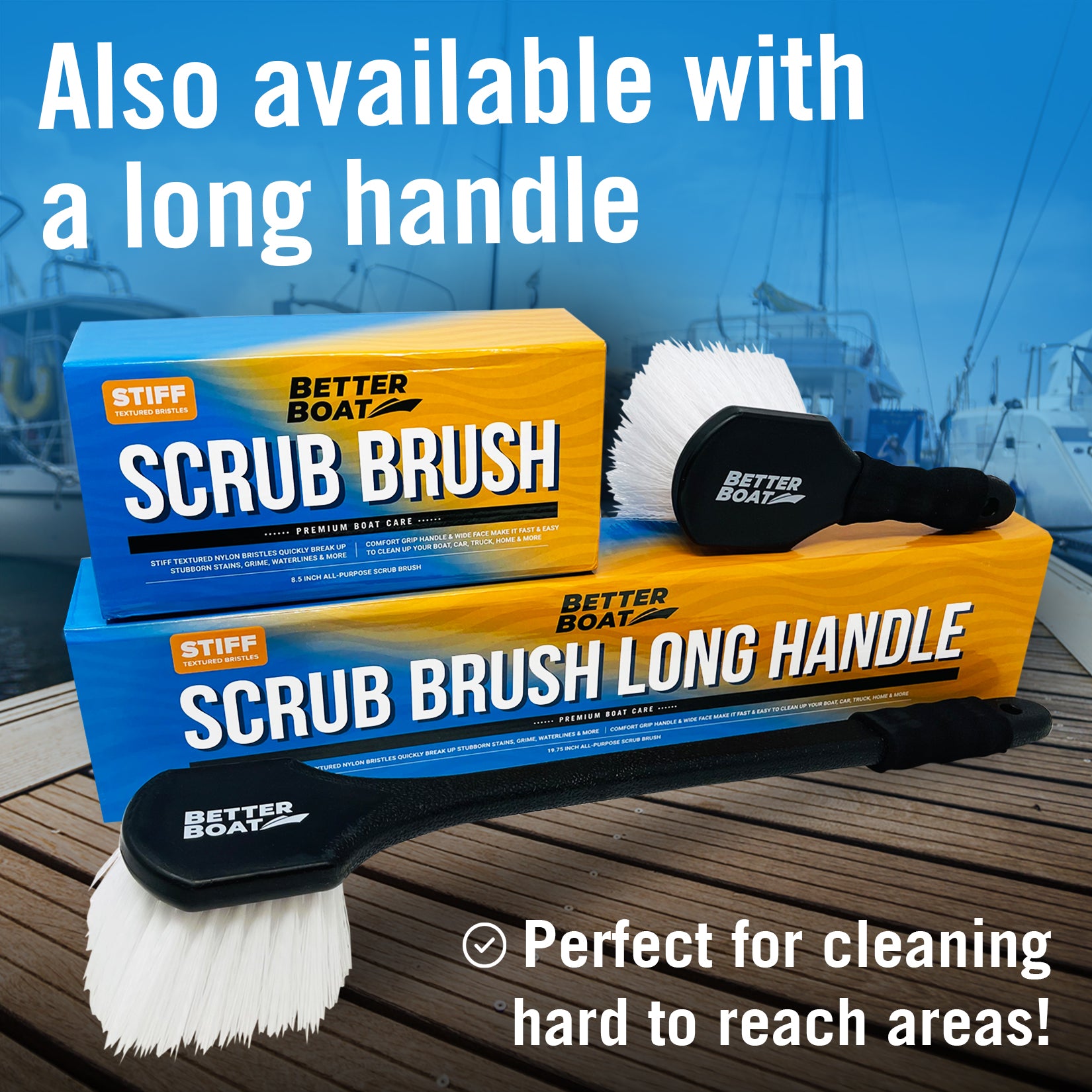 Scrub Brush With Comfortable Grip And Flexible Stiff Bristles