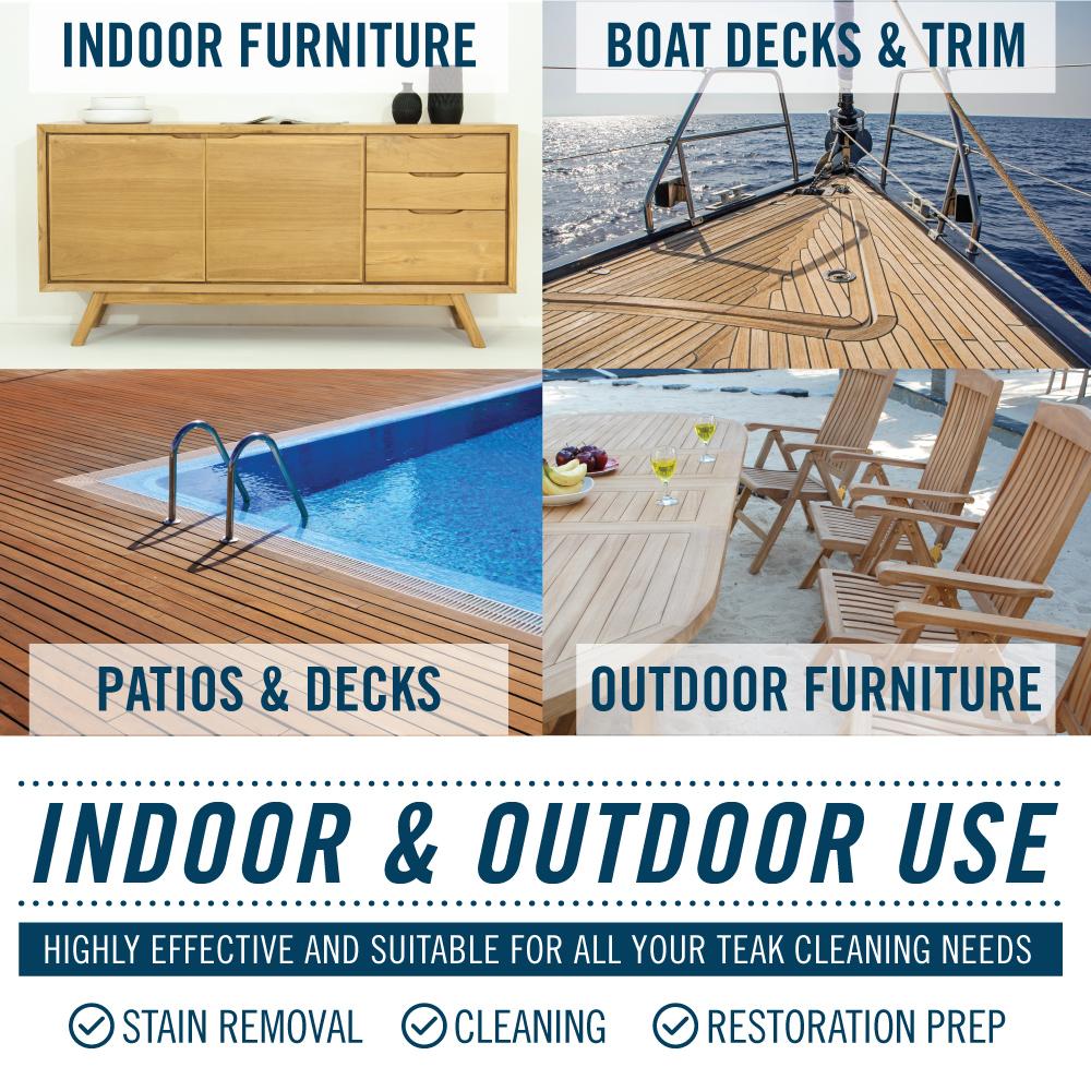 Stainless Steel Scrub Set For Teak Decks Wit Handle Different Teak Furnitures