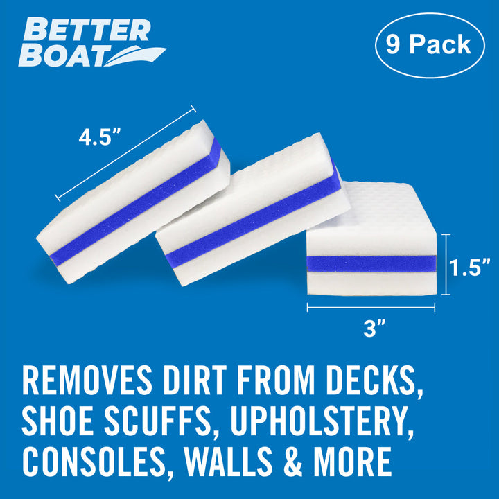 Better Boat 3 Packs Boat Scuff Erasers in One Box (9 Erasers) shown in strong boat erasers