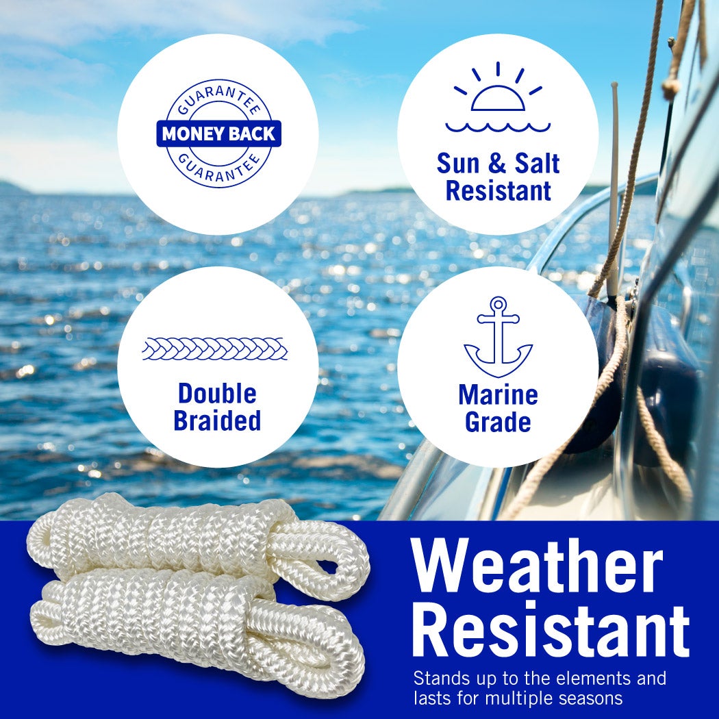 white fender lines for boat
