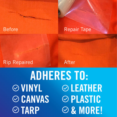 Repair Tape Fabric Repair Boat Covers Canvas Repair Tape Pop Up Camper RV Awning Repair Tape Tarp Canopy Tear & Vinyl Waterproof Bimini Tops Sail Air