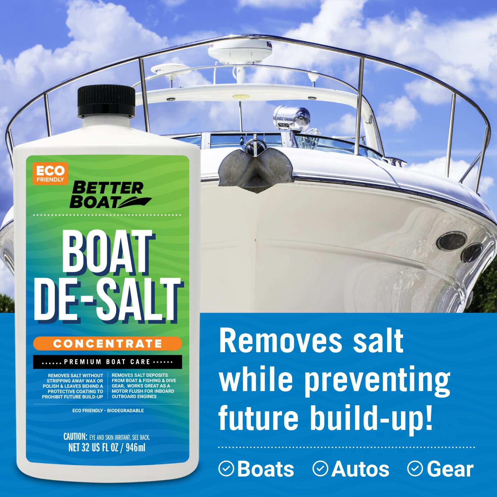 Salty Boater - Salt Remover for Boats - Boat Soap Marine - Salt Away for  Boats - Salt Remover Engine Flush - Boat Cleaner - Boat Cleaning Supplies