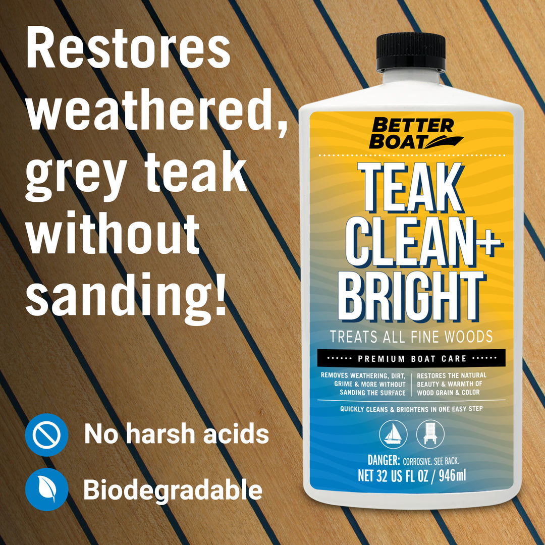 Better Boat Teak Cleaner and Brightener shown in teak clean bright supp3