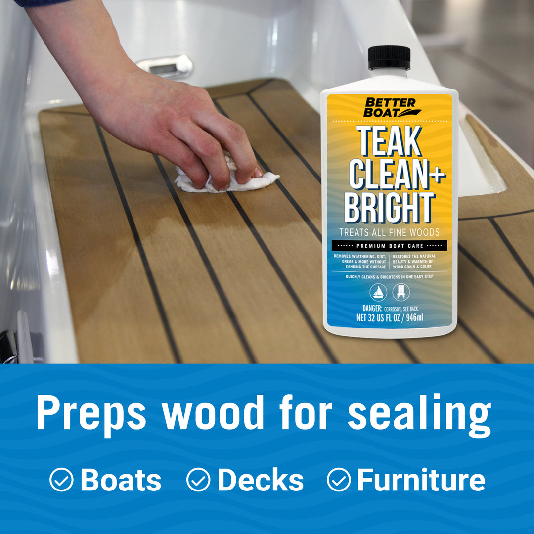 Better Boat Teak Cleaner and Brightener shown in teak clean bright supp5