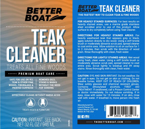 Teak Cleaner Label and Directions