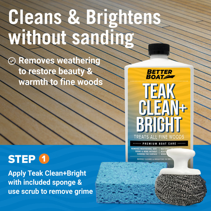 Better Boat Teak Cleaner Brightening and Sealer Set shown in teak cleaning set supps1