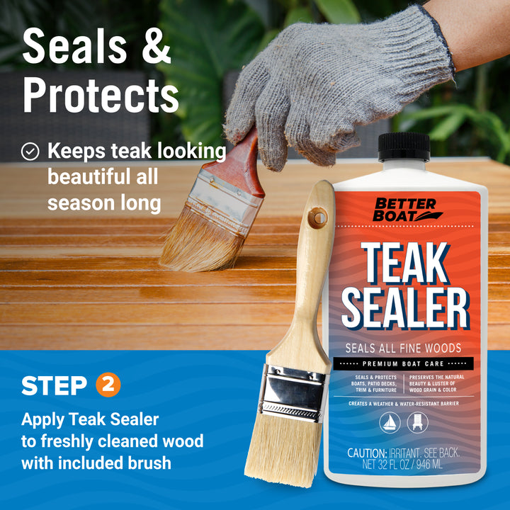 Better Boat Teak Cleaner Brightening and Sealer Set shown in teak cleaning set supps2