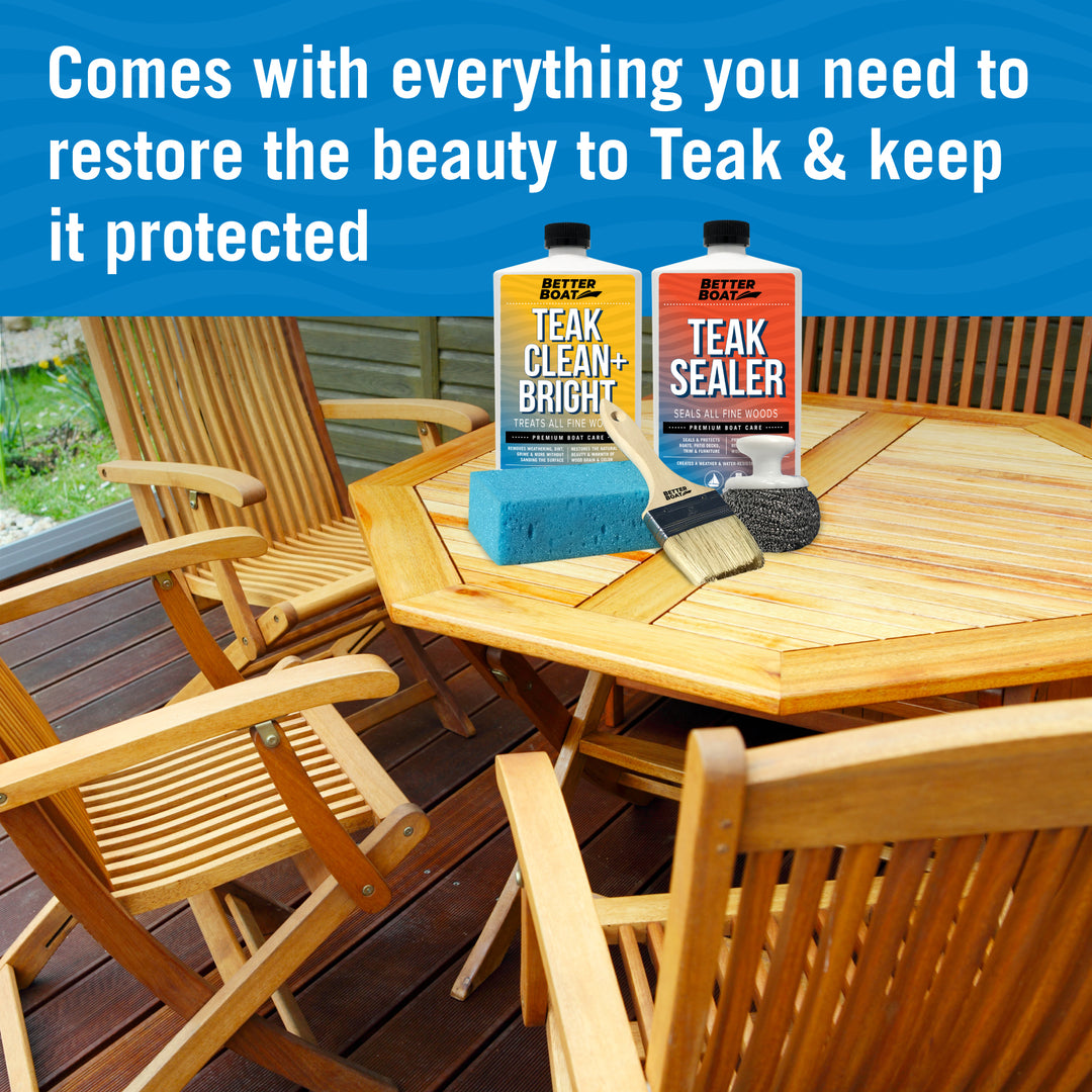 Better Boat Teak Cleaner Brightening and Sealer Set shown in teak cleaning set supps3