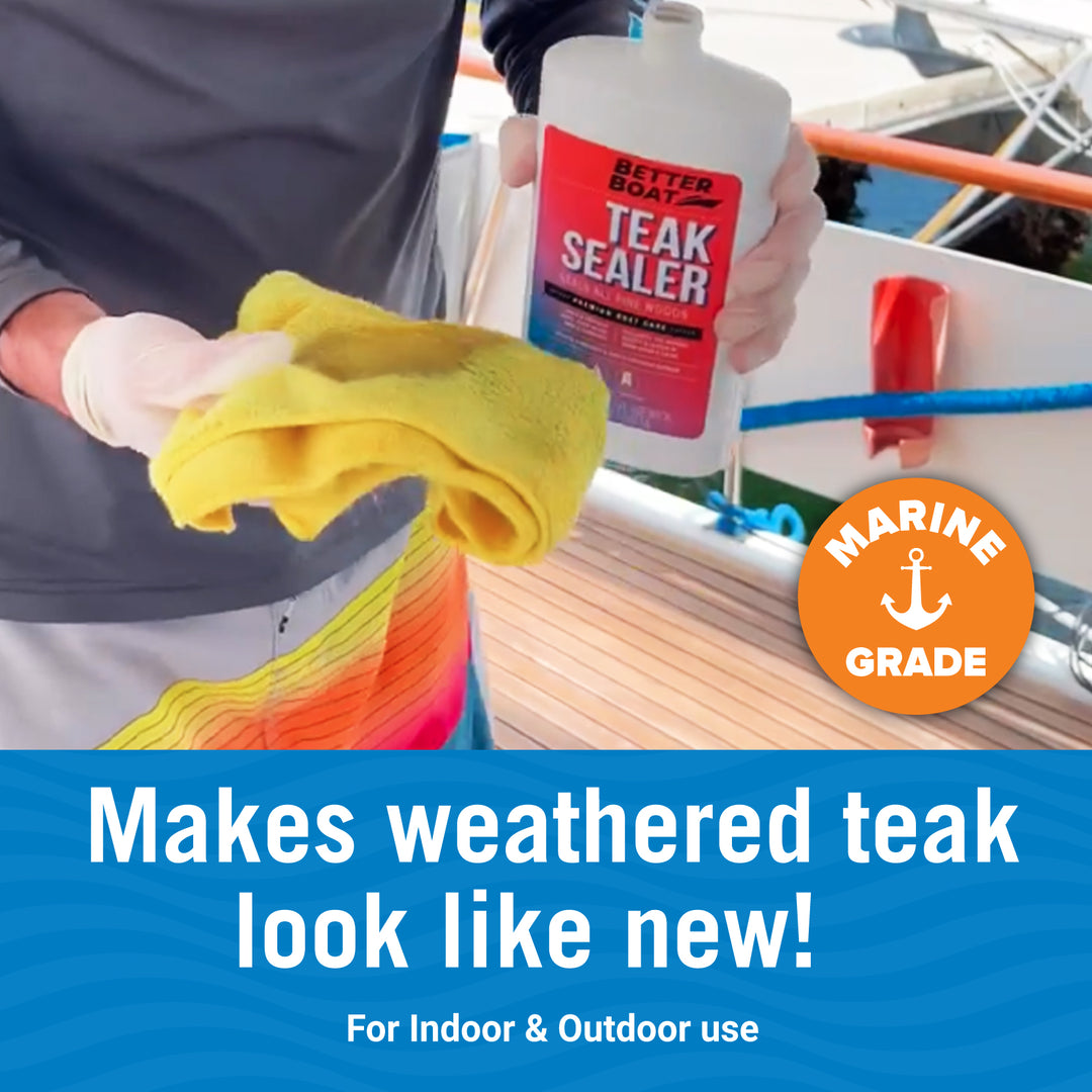 Better Boat Teak Cleaner Brightening and Sealer Set shown in teak cleaning set supps4